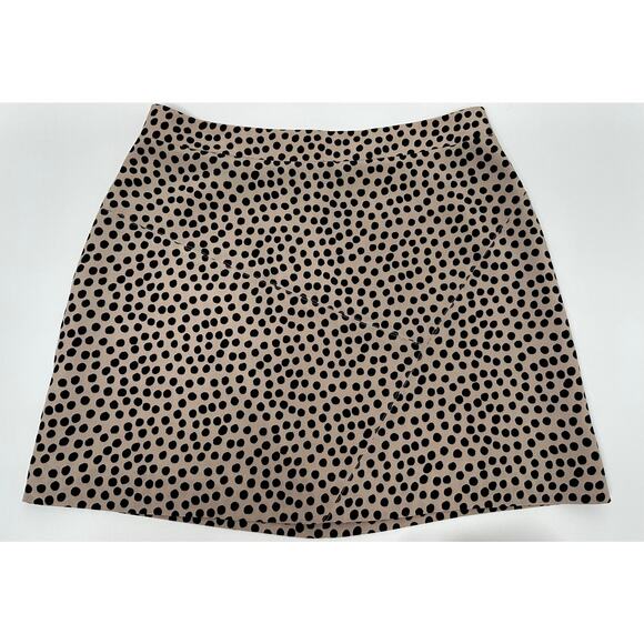 BCBGeneration Tan and Black Polka Dot Mini Skirt Size 8 - Picture 7 of 8
